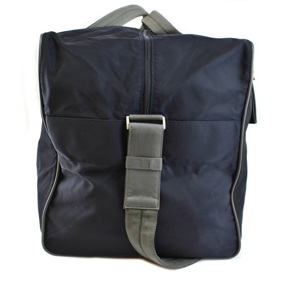 PRADA "Linea Rossa": Navy Blue, Tessuto Nylon & Logo Duffel/Weekender Bag (td) - Picture 6 of 13